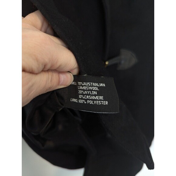 George Simonton Black Lambswool‎ Cashmere Coat Size 4 - Picture 13 of 15